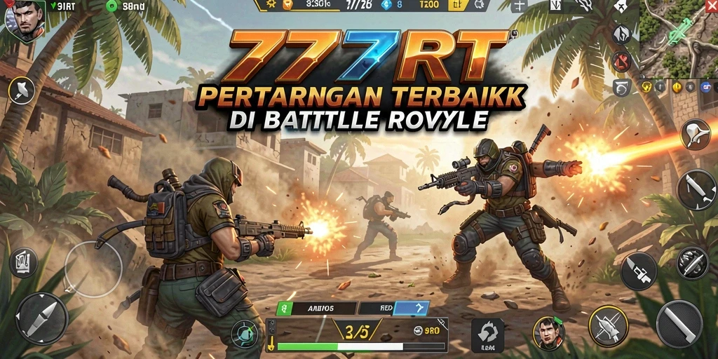 Gameplay mendebarkan 777RT dalam pertarungan Battle Royale.