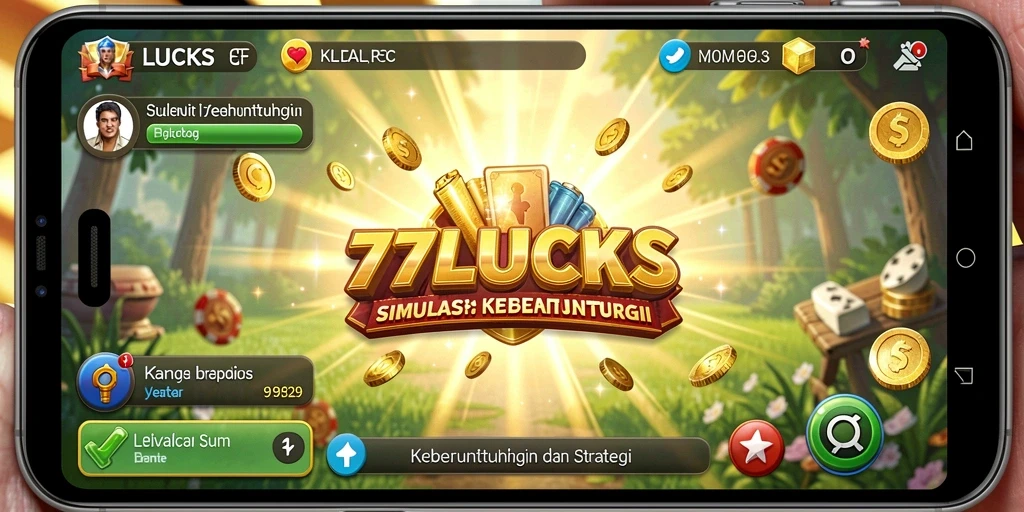 Tampilan gameplay menarik di 77LUCKS dengan elemen simulasi yang menantang.