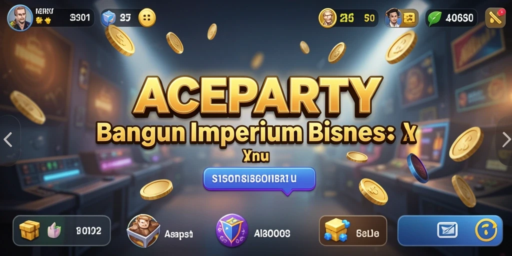 Screenshot utama ACEPARTY menampilkan aktivitas bisnis yang dinamis.