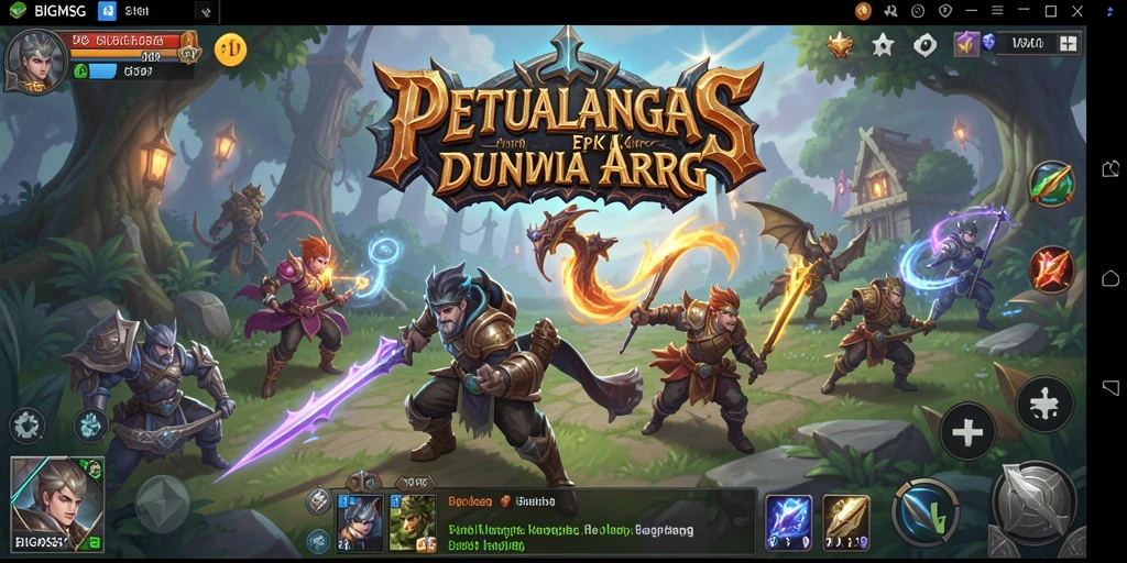 Screenshot aksi seru dalam <strong>BIGMSG</strong> yang memperlihatkan pertarungan epik.