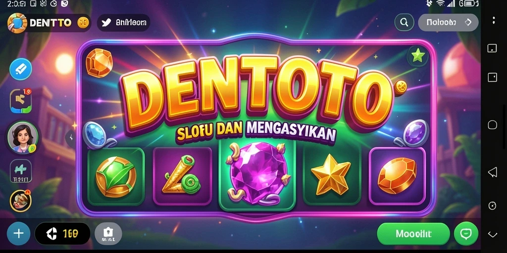 Tampilan gameplay DENTOTO dengan simbol dan animasi menarik dalam permainan Slot.