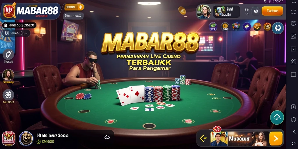 Screenshot MABAR88 menampilkan dealer langsung yang interaktif dalam permainan Live Casino.