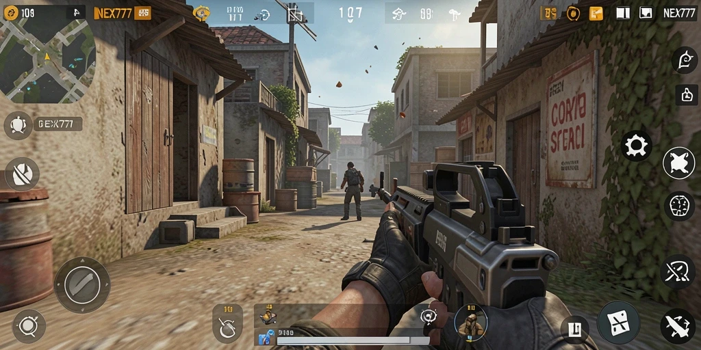 Gameplay seru NEX777 dengan aksi tembak-menembak yang intens.