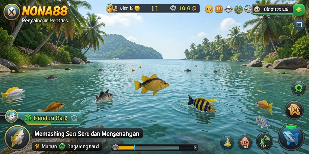 Tangkapan ikan berwarna-warni dalam gameplay NONA88 yang menarik.