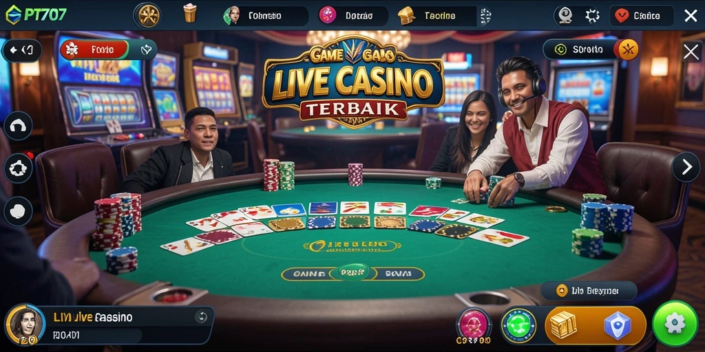 Tampilan gameplay Live Casino yang interaktif dan mendebarkan.