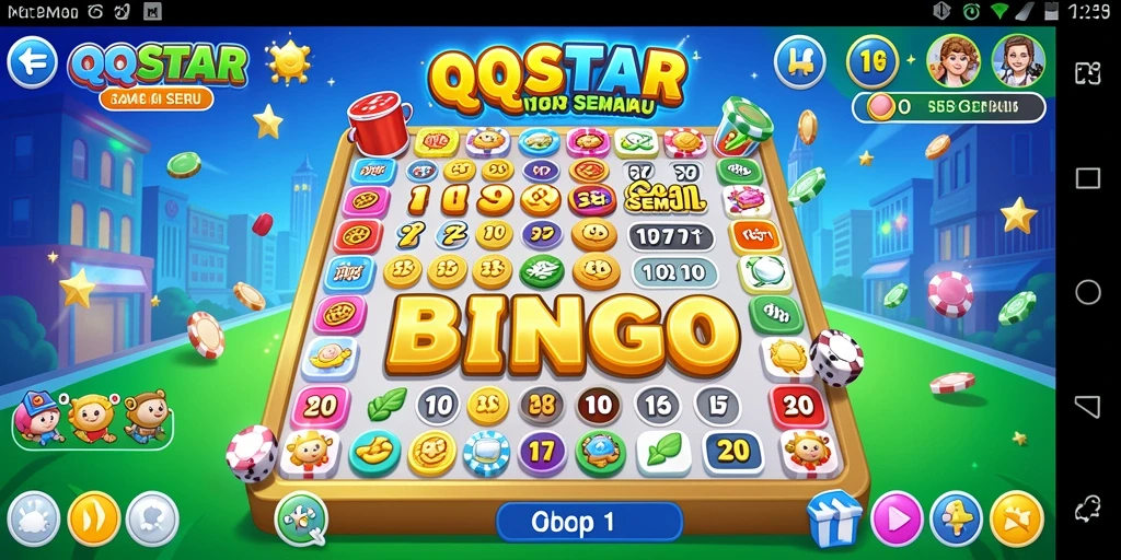 Screenshot utama QQSTAR menampilkan gameplay Bingo yang seru dan interaktif.