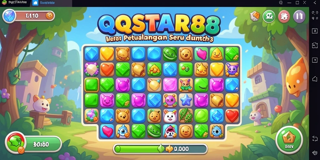 Tangkapan layar gameplay QQSTAR88 yang menambah tantangan Match-3.