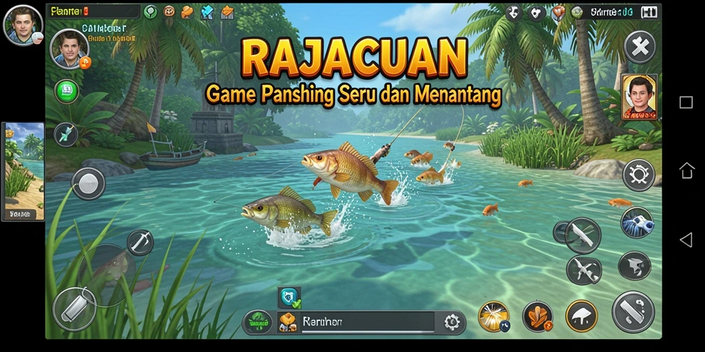 Tangkapan ikan menarik dalam gameplay RAJACUAN.