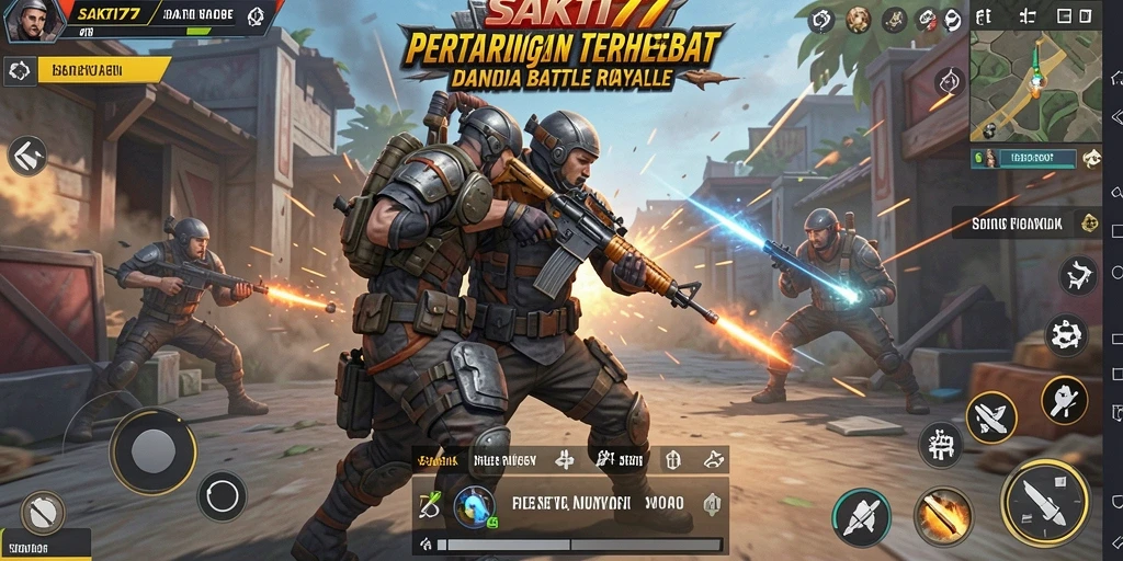 Tampilan gameplay Battle Royale SAKTI77 yang penuh aksi dan strategi.