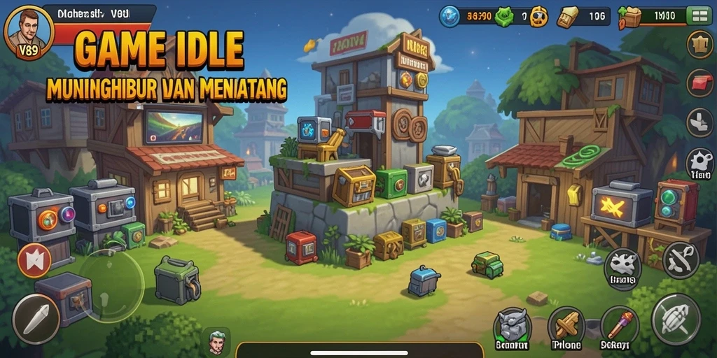 Tampilan gameplay V89 dengan aksi Idle yang memikat.