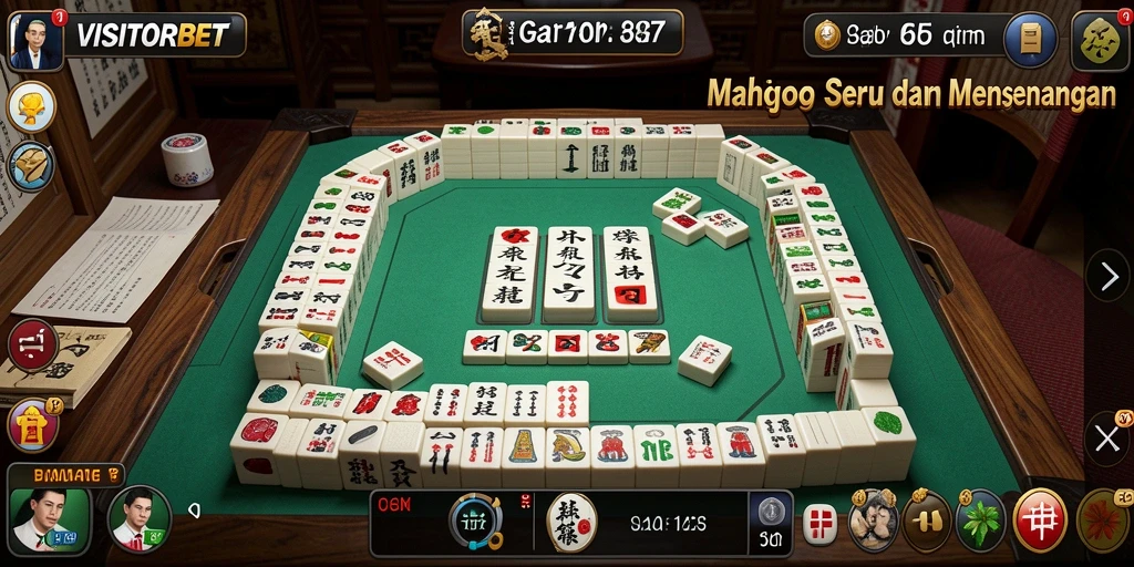 Tampilan menarik dari gameplay Mahjong dalam VISITORBET.