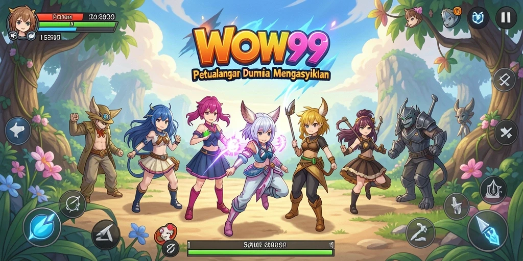 Tangkapan layar dari gameplay seru WOW99 yang menampilkan karakter Anime.