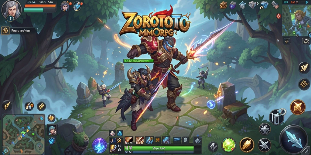 Screenshot gameplay ZOROTOTO dengan aksi seru dalam pertempuran MMORPG.